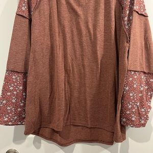 Cotton blue long sleeve top